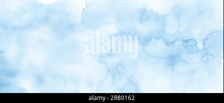 Abstract light blue watercolor for background. Stain artistic vector are used as an element in the decorative design of header, brochure, poster, card Stock Vector