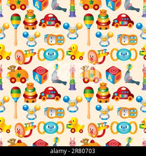 kid toy seamless pattern Stock Vector