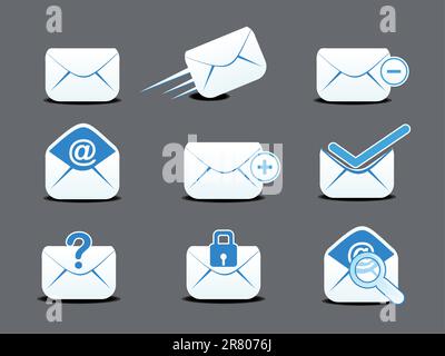 abstract mail  icon set vector illustration Stock Vector
