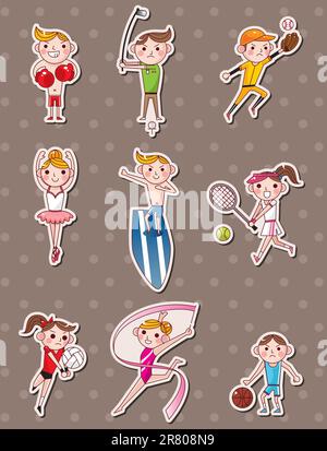 sport player stickers Stock Vector