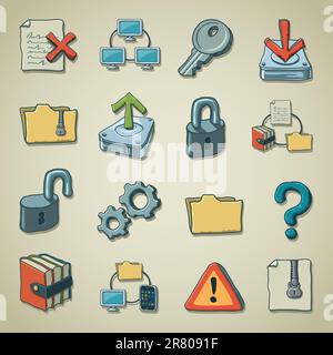 hand-drawn vector icons Stock Vector