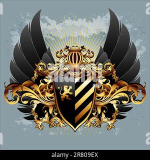 ornamental shield, this illustration may be useful as designer work Stock Vector