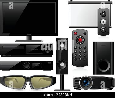 Home theater equipment Stock Vector