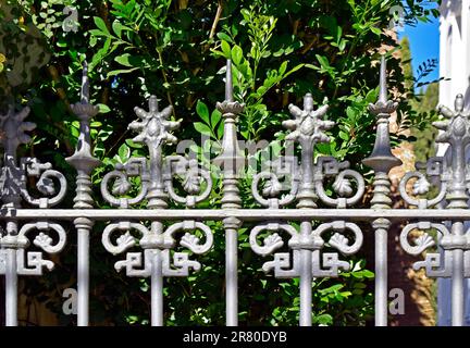 Metallic fence in Petropolis, Rio de Janeiro, Brazil Stock Photo