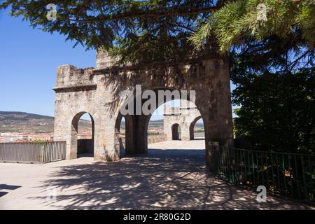 View of the City wall gate and path in Pamplona, Spain Stock Photo