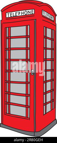 Phone booth. Vector illustration. Stock Vector