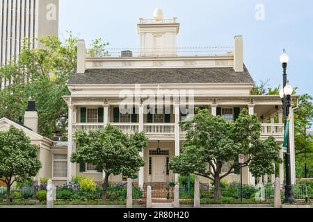 Salt Lake City, UT - May 23, 2023: Historic Beehive House in Salt Lake City, Utah.  The residence of Mormon leader Brigham Young. Stock Photo