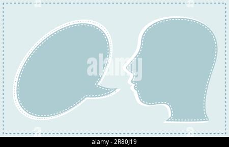 Abstract speaker with speech bubbles in the head. vector Stock Vector