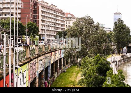 graffiti in the city of Vienna, Background, City Stock Photo