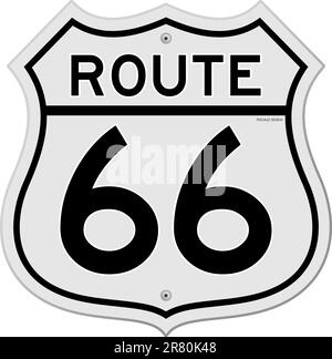 Classic Route 66 Sign in traditional style as a Vector Illustration Stock Vector