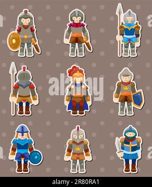 knight stickers Stock Vector