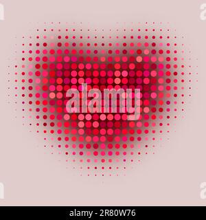 Red color halftone heart shape Stock Vector Image & Art - Alamy