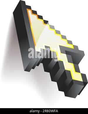 Pixelated mouse cursor over white background - eps8 vector format Stock Vector