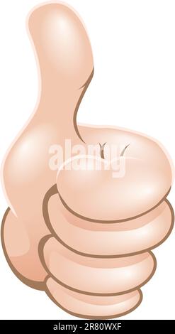 An illustration of a cartoon hand giving a thumbs up Stock Vector