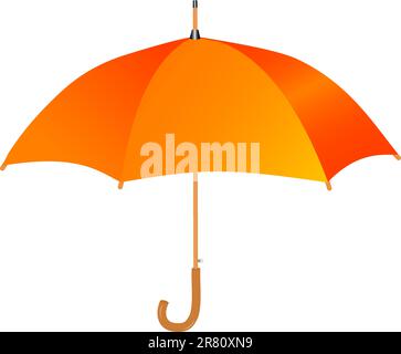 Orange umbrella icon. Also available as a Vector in Adobe illustrator EPS format, compressed in a zip file. The vector version be scaled to any siz... Stock Vector