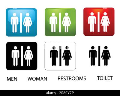 Women's and Men's Toilets Stock Vector