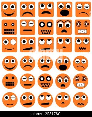 Set of the various vector emotion icons. This file is vector, can be scaled to any size without loss of quality. Stock Vector