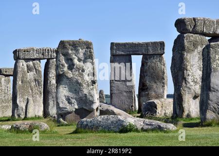 Heel stone seen through Sarsen stones Stock Photo