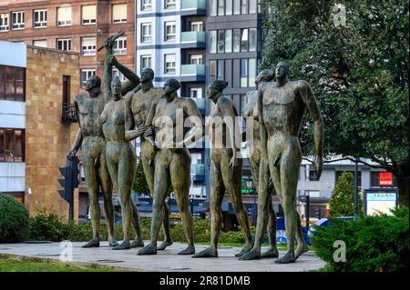Asturias, Oviedo, Spain - February 12, 2023:  monumento a la concordia Stock Photo