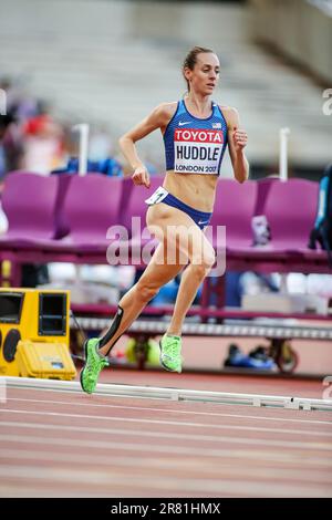 Molly Huddle participating in the 5000 meterl at the World Athletics Championships London 2017. Stock Photo