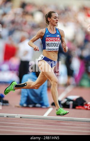 Molly Huddle participating in the 5000 meterl at the World Athletics Championships London 2017. Stock Photo