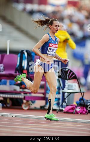 Molly Huddle participating in the 5000 meterl at the World Athletics Championships London 2017. Stock Photo