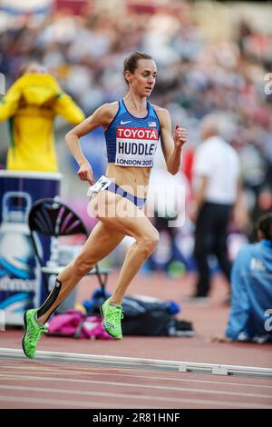 Molly Huddle participating in the 5000 meterl at the World Athletics Championships London 2017. Stock Photo