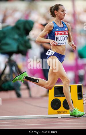 Molly Huddle participating in the 5000 meterl at the World Athletics Championships London 2017. Stock Photo