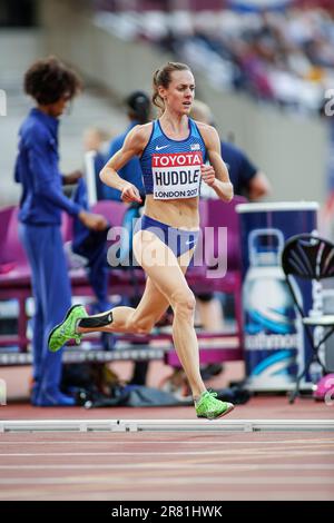 Molly Huddle participating in the 5000 meterl at the World Athletics Championships London 2017. Stock Photo