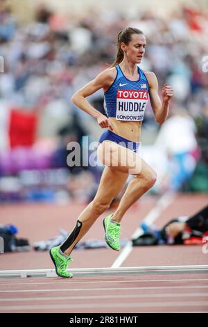 Molly Huddle participating in the 5000 meterl at the World Athletics Championships London 2017. Stock Photo