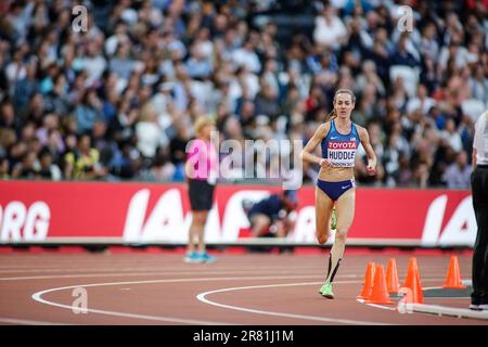 Molly Huddle participating in the 5000 meterl at the World Athletics Championships London 2017. Stock Photo