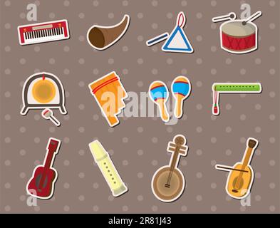 musical stickers Stock Vector