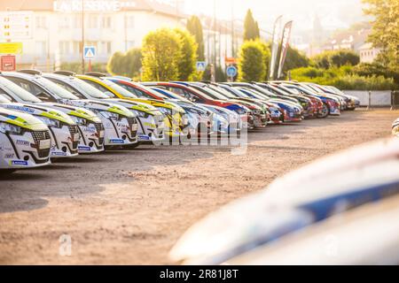 Gerardmer, France. 18th June, 2023. Parc fermé, ambiance during the Rallye Vosges Grand-Est 2023, 4th round of the Championnat de France des Rallyes 2023, from June 17 to 18 in Gerardmer, France - Photo Bastien Roux/DPPI Credit: DPPI Media/Alamy Live News Stock Photo