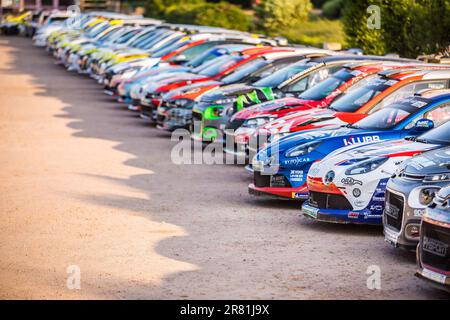 Gerardmer, France. 18th June, 2023. Parc fermé, ambiance during the Rallye Vosges Grand-Est 2023, 4th round of the Championnat de France des Rallyes 2023, from June 17 to 18 in Gerardmer, France - Photo Bastien Roux/DPPI Credit: DPPI Media/Alamy Live News Stock Photo