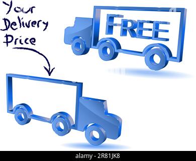 Delivery truck symbol with copy space for delivery charges Stock Vector