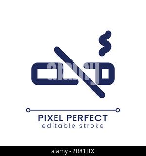 No smoking pixel perfect linear ui icon Stock Vector