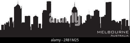 Melbourne, Australia skyline. Detailed vector silhouette Stock Vector