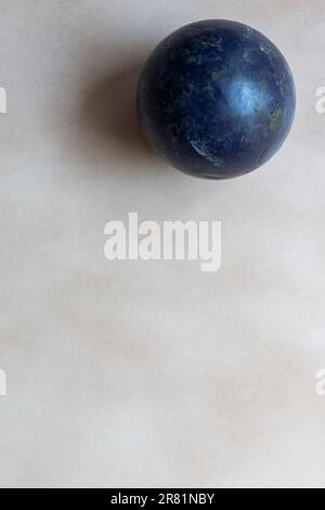 Sphere of different colors. Roller hockey ball resting on the skating rink. Stock Photo