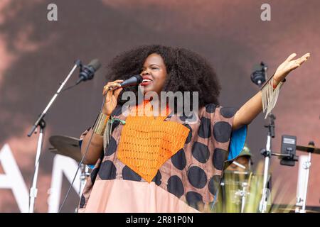 Manchester, USA. 17th June, 2023. Danielle Ponder during the Bonnaroo Music and Arts Festival on June 17, 2023, in Manchester, Tennessee (Photo by Daniel DeSlover/Sipa USA) Credit: Sipa USA/Alamy Live News Stock Photo