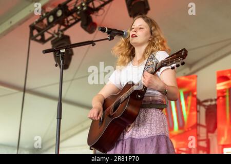 Manchester, USA. 17th June, 2023. Paris Paloma during the Bonnaroo Music and Arts Festival on June 17, 2023, in Manchester, Tennessee (Photo by Daniel DeSlover/Sipa USA) Credit: Sipa USA/Alamy Live News Stock Photo