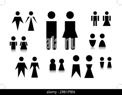 The some simple black symbols of man and woman Stock Vector