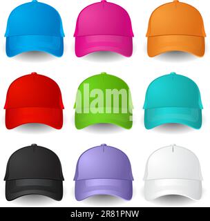 Set of Baseball caps. Illustration on white background Stock Vector