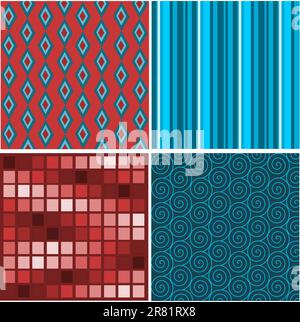 Illustration of different kind of abstract textures Stock Vector