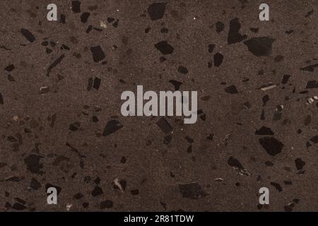 dark grey terrazzo texture closeup, backdrop Stock Photo