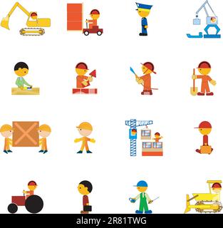 the big set of the icons of workers Stock Vector