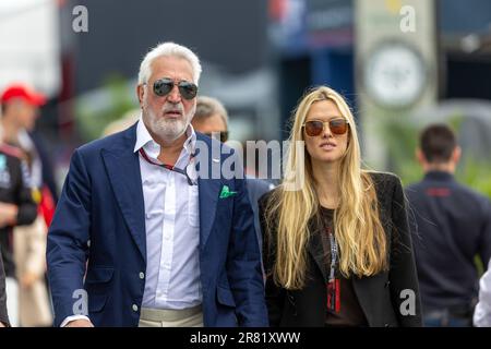 Lawrence Stroll (CAN) - CEO Aston Martin F1 an his wife during Pre Race on Sunday 18th June - FORMULA 1 PIRELLI GRAND PRIX DU CANADA 2023 - from 15th Stock Photo