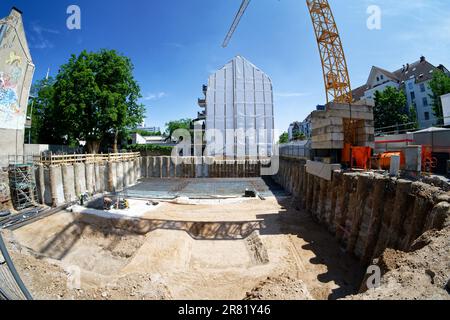 Cologne, Germany June 17 2023: excavation work for the new building of the music school in ehrenfeld after the demolition of the old one Stock Photo