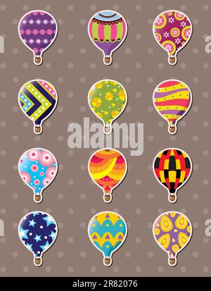 Hand Drawn Doodle Air Balloon Sticker