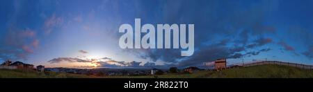 Seamless 360 degree spherical panorama of sunset cloudy sky for games and interiors render Stock Photo