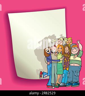 cartoon design with teenagers group Stock Vector Image & Art - Alamy